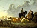 欧洲12-19世纪油画四_CUYP, Aelbert - Peasants with Four Cows by the River Merwede